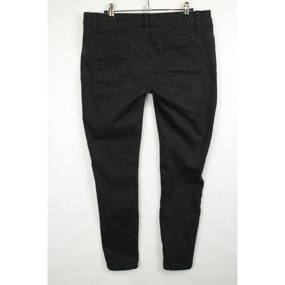 Hippie Laundry Ankle Skinny Pants Front Faux Zip Women 29 Mid Rise Black - Picture 2 of 12